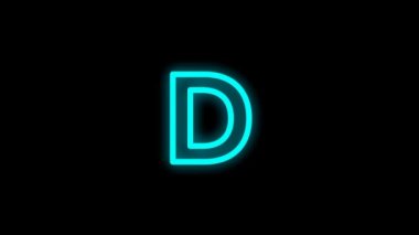 The colorful alphabet cartoon animation with glowing shadow effect of alphabet letter, isolated on the dark background. Alphabet cartoon footage illustration design.