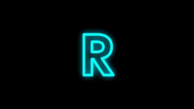 The colorful alphabet cartoon animation with glowing shadow effect of alphabet letter, isolated on the dark background. Alphabet cartoon footage illustration design.
