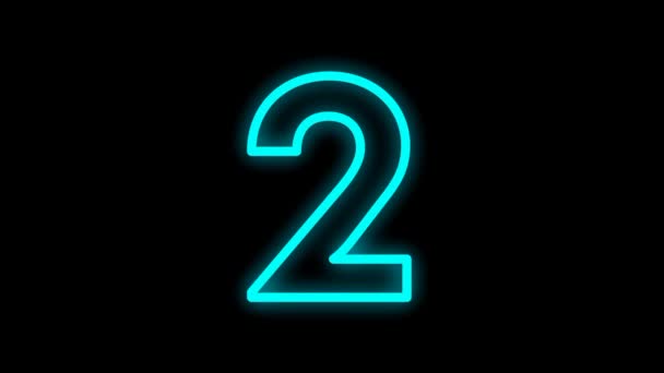 Animation Colorful Number Glowing Shadow Number Isolated Black Background Numerical — Stok video