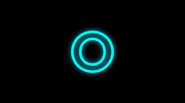 The colorful alphabet cartoon animation with glowing shadow effect of alphabet letter, isolated on the dark background. Alphabet cartoon footage illustration design.