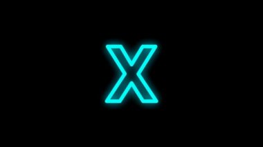 The colorful alphabet cartoon animation with glowing shadow effect of alphabet letter, isolated on the dark background. Alphabet cartoon footage illustration design.