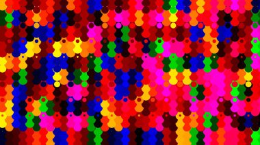 Colorful radial hex pattern illustration background. Presentation background design. Suitable for presentation template, wallpaper, backdrop, poster, flyer, social media, website, etc.