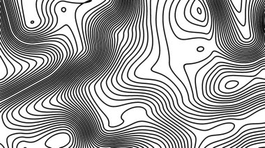 Black and white abstract line contour or thopographic map pattern illustration background. Presentation background design. Suitable for presentation template, wallpaper, backdrop, poster, flyer, etc.