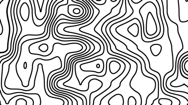 Black White Abstract Line Contour Thopographic Map Pattern Illustration Background — стоковое фото