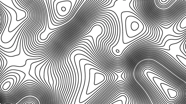 Black White Abstract Line Contour Thopographic Map Pattern Illustration Background — Stock Fotó