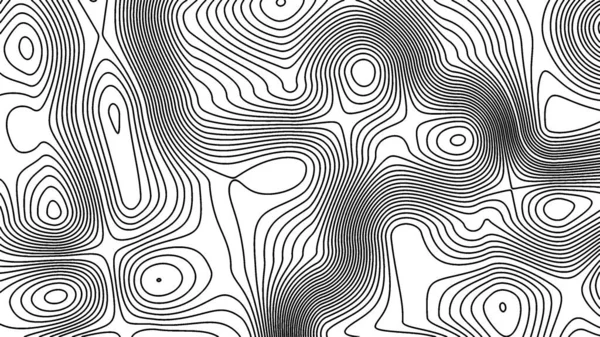 Black White Abstract Line Contour Thopographic Map Pattern Illustration Background — ストック写真