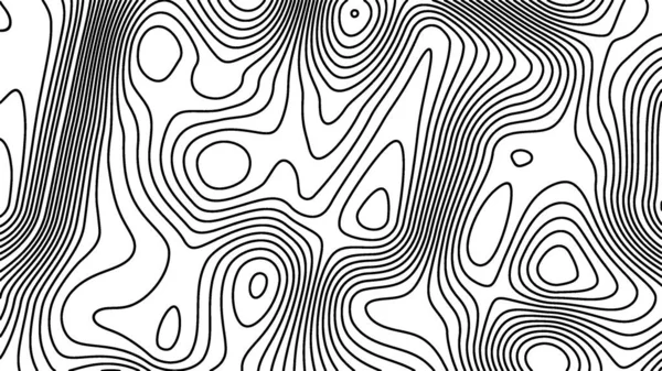 Black White Abstract Line Contour Thopographic Map Pattern Illustration Background — Stok fotoğraf