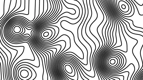 Black White Abstract Line Contour Thopographic Map Pattern Illustration Background — Zdjęcie stockowe