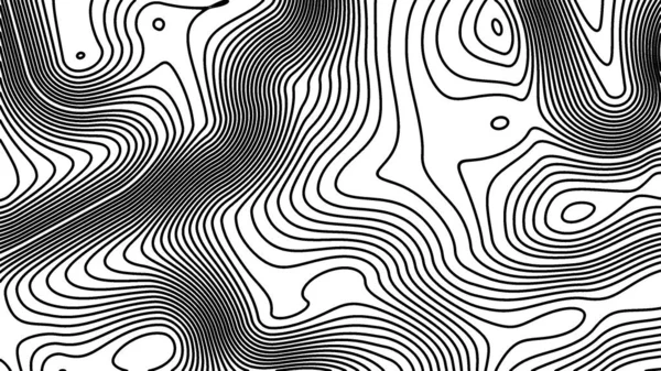 Black White Abstract Line Contour Thopographic Map Pattern Illustration Background — Stockfoto