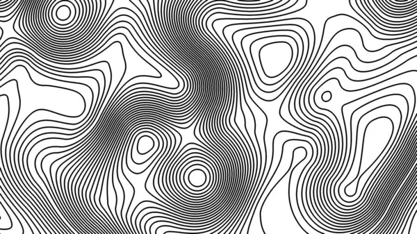 Black White Abstract Line Contour Thopographic Map Pattern Illustration Background — Foto de Stock