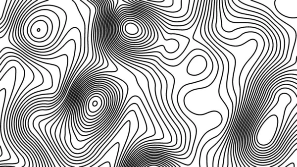 Black White Abstract Line Contour Thopographic Map Pattern Illustration Background — ストック写真