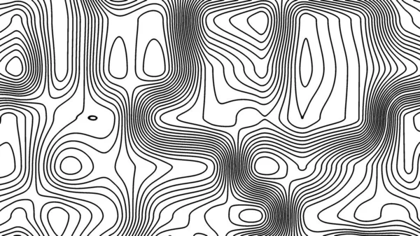 Black White Abstract Line Contour Thopographic Map Pattern Illustration Background — ストック写真