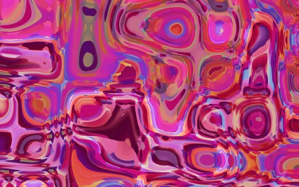 色彩斑斓的抽象水彩画背景 有扭曲的圆形和涡旋 滴漆数字流体水彩画涡旋效应 — 图库照片
