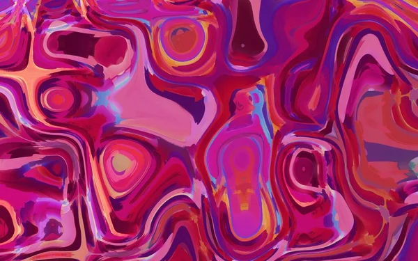 Kleurrijke Abstracte Aquarelachtergrond Met Vervormde Cirkel Werveling Druppelende Verf Digitale — Stockfoto