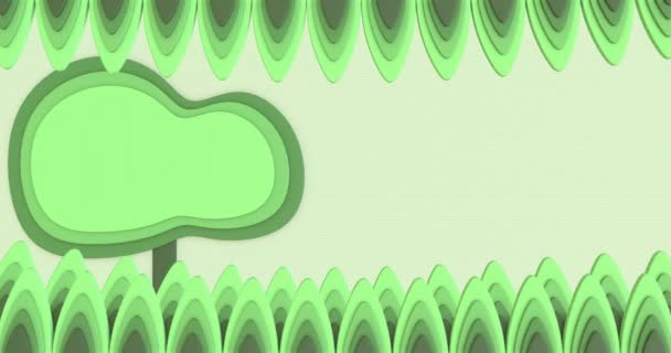 3Dレンダリング サイクルアニメーション 抽象的な植生の背景にあなたのテキストのための場所と緑の木 アニメーション壁紙 サイトの背景 ポスター バナー — ストック動画