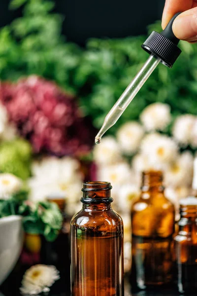 Bach Virág Jogorvoslatok Alternatív Vagy Kiegészítő Gyógyszeres Kezelés — Stock Fotó