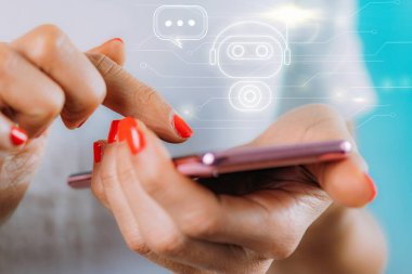 Chatbot otomatik müşteri desteği sunuyor. Resim grafik detaylarıyla geliştirildi