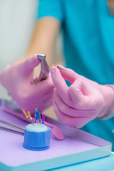 Endodontie Mit Gleitbohrer Wurzelkanalbehandlung — Stockfoto