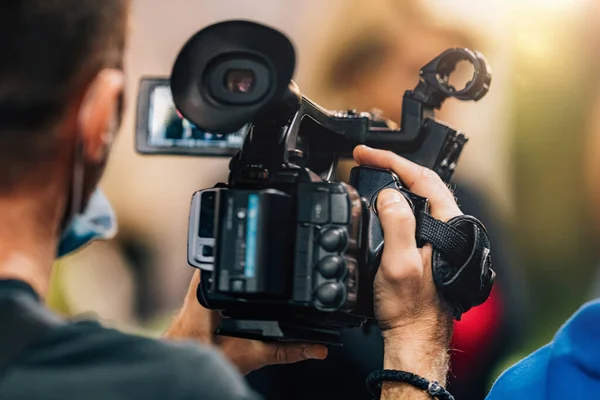 Cameraman Recording Media Event — Stock Photo, Image
