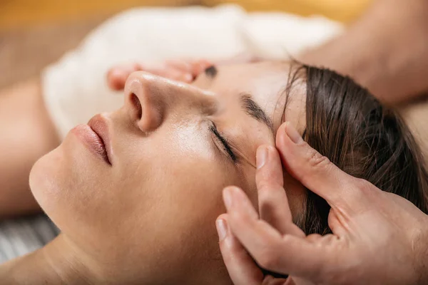 Thai Facial Age Massage Tecniche Agopuntura Del Massaggio Tradizionale Tailandese — Foto Stock