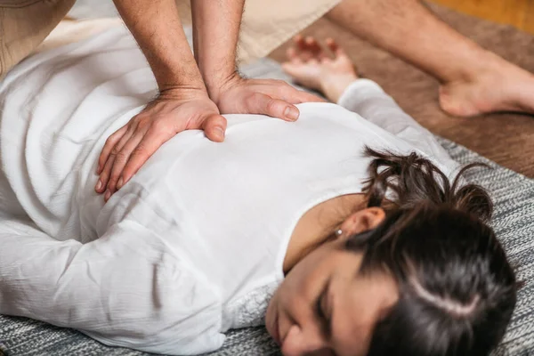 Thai Back Massage Energy Lines Uma Abordagem Holística Para Curar — Fotografia de Stock