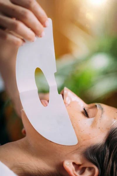 Woman Skincare Face Mask Beauty Salon — Photo