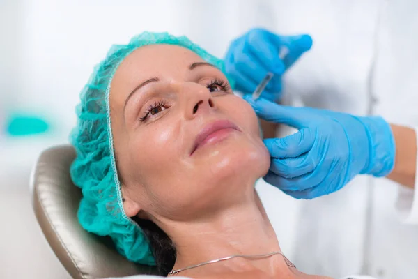 Prp Aesthetic Medicine Face Injection Treatment — Stock Photo, Image