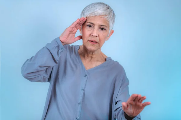 Schwindel Seniorin Leidet Unter Schwindel — Stockfoto