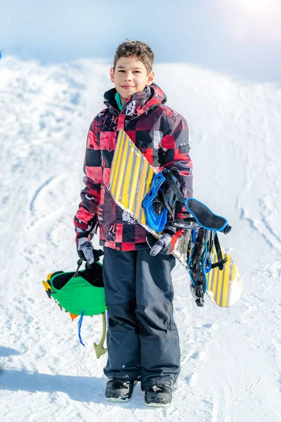 Portrait Boy Snowboard — Zdjęcie stockowe