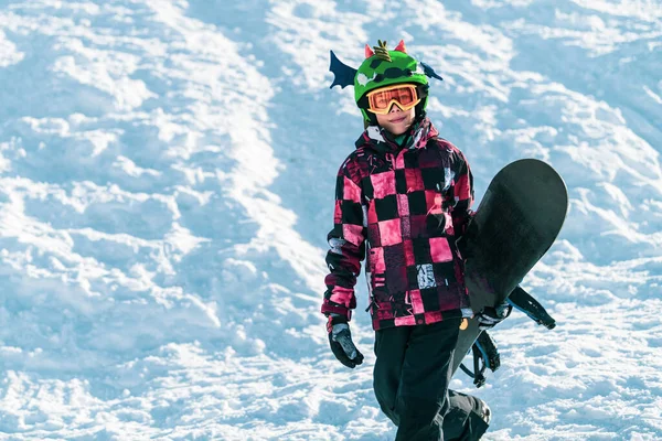 Portrait Boy Snowboard — Fotografia de Stock