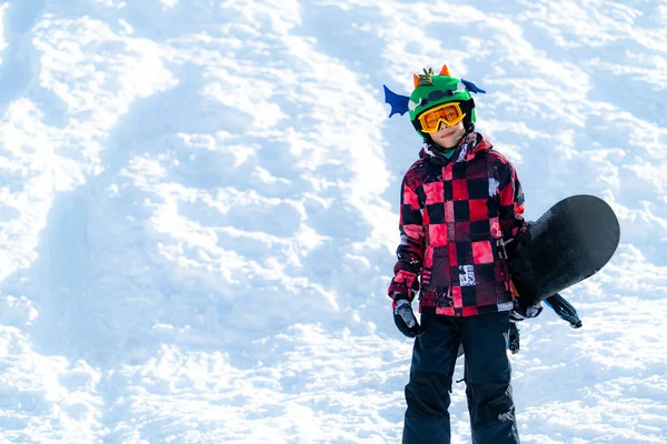 Portrait Boy Snowboard — Foto Stock