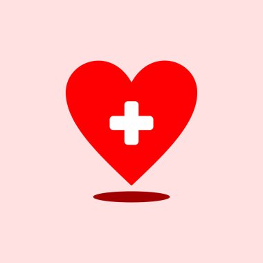 sağlıklı kırmızı sembol aşk şekli vektör düz tasarım