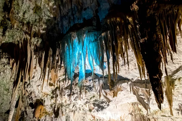 Сталагміти Сталактити Постойнської Печери Однієї Найбільших Печер Словенії — стокове фото