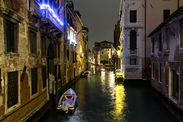 Lumières Nocturnes Venise Italie — Photo