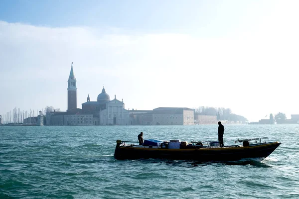 Ferry Boats Venice Italy Used Public Transport Taxi Emergency Delivery — Stock Photo, Image