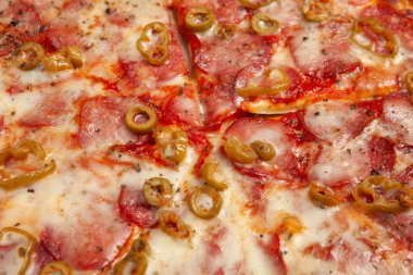 Pizza dokusu yakın.