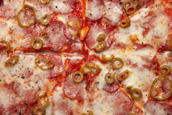 Textura Pizza Close — Fotografia de Stock