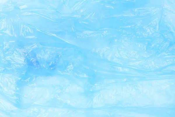 Texture Blue Cellophane Garbage Bag Plastic Background — Stock Photo, Image