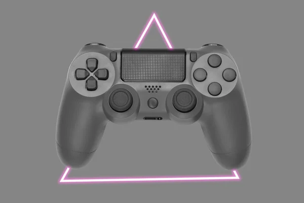 Une Manette Onde Synthé Des Années Esthétique Futuriste Triangle Lumineux — Photo