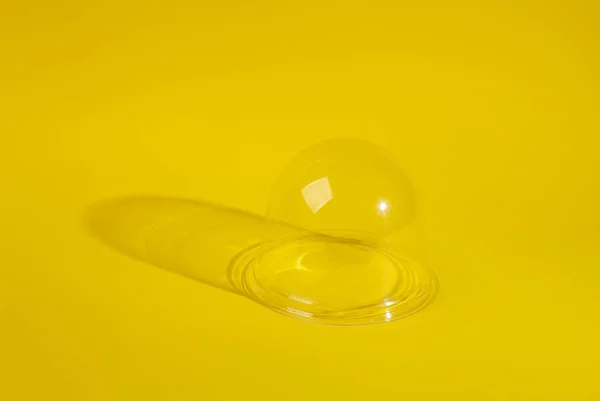 Transparent Dome Yellow Background Minimal Layout —  Fotos de Stock