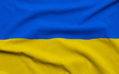 Ukrayna 'nın mavi-sarı dalgalı ulusal bayrağı. Özgürlüğün sembolü, savaşa hayır de. Barış kavramı. Ukrayna için dua et.