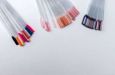 Manicure palette on white background