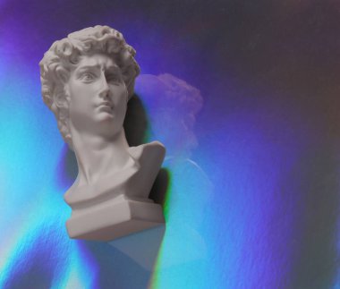 David holografik renkli arkaplan üzerine baskın yaptı