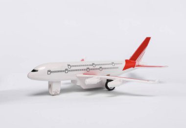 Small passenger plane model isolated on white background