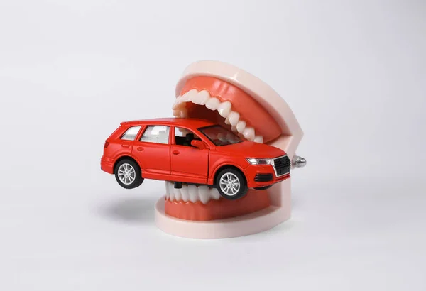 Human Jaw Car Model Isolated White Background — Fotografia de Stock