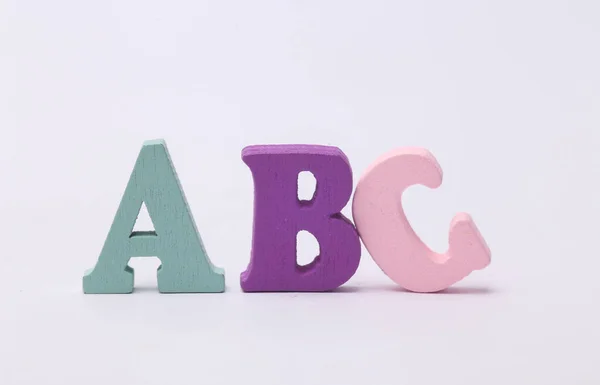 Word Abc Colored Letters Isolated White Background — Stock Photo, Image