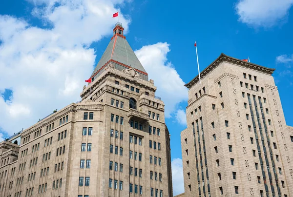 Šanghaj Čína Bund Promenáda Peace Hotel Bank China Budovy — Stock fotografie