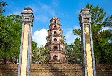 Hue, Vietnam, the great staircase leading to the Thien Mu pagoda