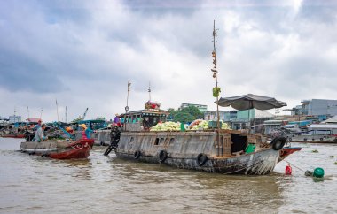 Cai Rang, Vietnam - November 25, 2019: The boat of the floating markets on the Mecong river