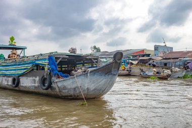 Cai Rang, Vietnam - November 25, 2019: The boat of the floating markets on the Mecong river